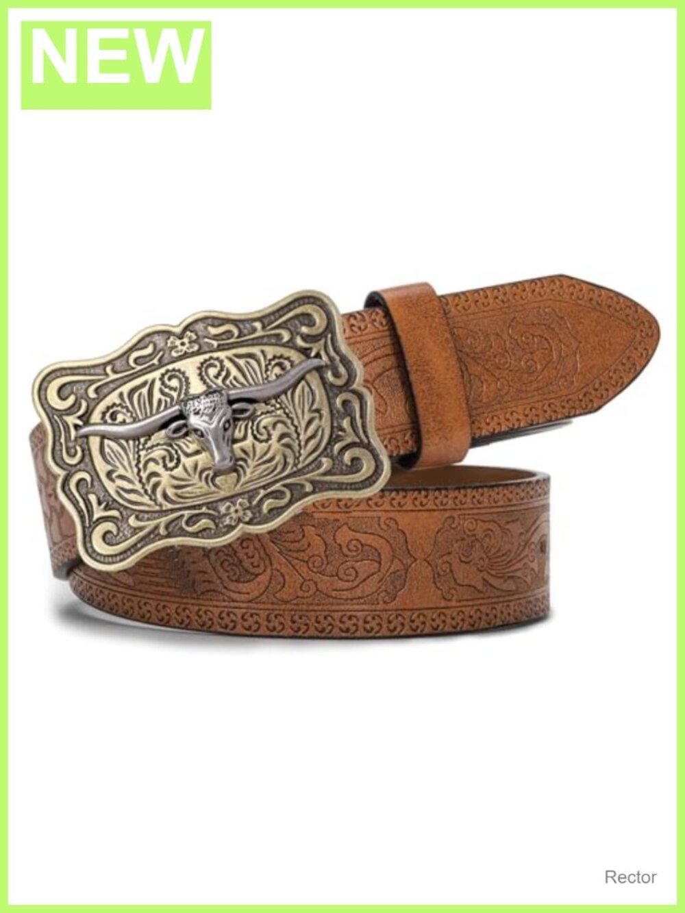 Western Turquoise Oval Buckle Faux Leather Belt Dress Jeans